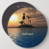 Badge Rond 15,2 Cm Modèle de l'île tropicale exotique (Devant & derrière)