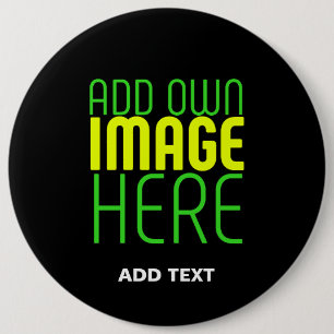 BADGE ROND 15,2 CM MODÈLE DE TEXTE D'IMAGE NOIRE SIMPLE ET MODERNE