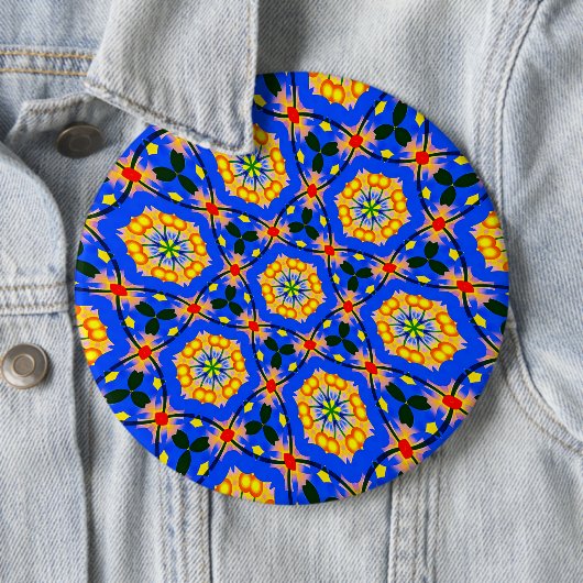 Badge Rond 15,2 Cm Modèle floral esthétique (En situation)