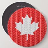 Badge Rond 15,2 Cm Modèle Knit Maple Leaf Tricot Motif (Devant & derrière)