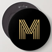 Badge Rond 15,2 Cm Modern Gold Monogram (Devant & derrière)