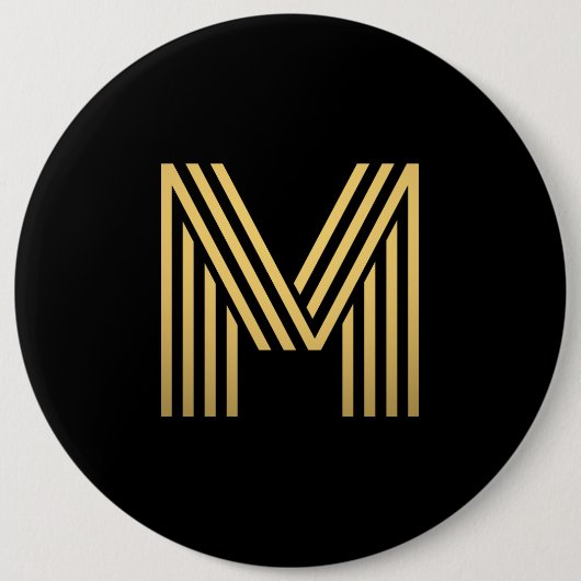 Badge Rond 15,2 Cm Modern Gold Monogram (Devant)