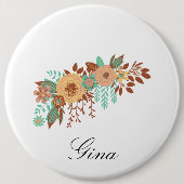 Badge Rond 15,2 Cm Moderne Boho Floral (Devant)