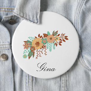 Badge Rond 15,2 Cm Moderne Boho Floral