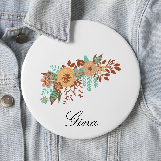 Badge Rond 15,2 Cm Moderne Boho Floral (En situation)