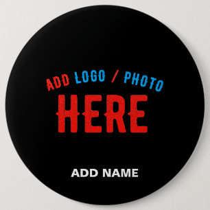 BADGE ROND 15,2 CM MODERNE ET MODERNE PERSONNALISABLE NOIR VÉRIFIÉ