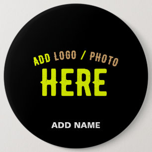 BADGE ROND 15,2 CM MODERNE ET MODERNE PERSONNALISABLE NOIR VÉRIFIÉ