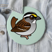 Badge Rond 15,2 Cm moineau Blanc-throated (En situation)