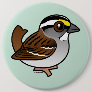 Badge Rond 15,2 Cm moineau Blanc-throated