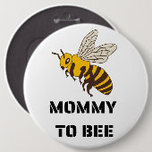Badge Rond 15,2 Cm Mommy To Bee gender reveal party (Devant & derrière)