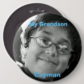 Badge Rond 15,2 Cm Mon petit-fils, caïman (Devant & derrière)
