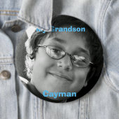 Badge Rond 15,2 Cm Mon petit-fils, caïman (En situation)
