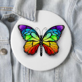 Badge Rond 15,2 Cm Monarque papillon arc-en-ciel (En situation)