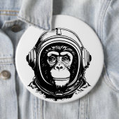 Badge Rond 15,2 Cm Monkey Astronaut (En situation)