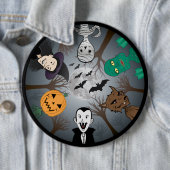 Badge Rond 15,2 Cm Monster d'Halloween (En situation)
