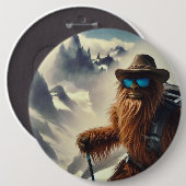 Badge Rond 15,2 Cm Montagnes Sasquatch (Devant & derrière)