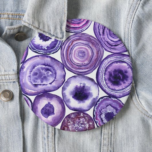 Badge Rond 15,2 Cm Motif agate violet (En situation)
