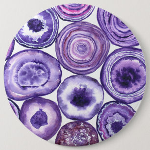 Badge Rond 15,2 Cm Motif agate violet