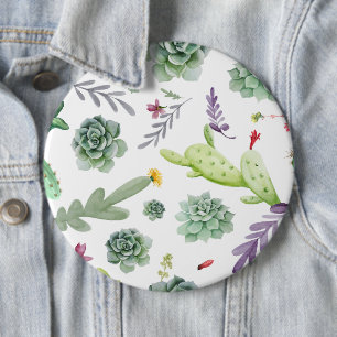 Badge Rond 15,2 Cm Motif Cactus