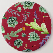 Badge Rond 15,2 Cm Motif Cactus 4 (Devant)