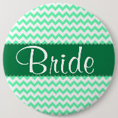 Badge Rond 15,2 Cm Motif Chevron; Mint Green (Devant)