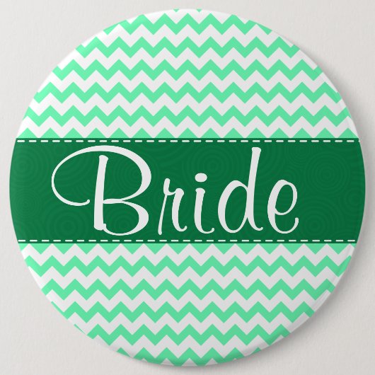 Badge Rond 15,2 Cm Motif Chevron; Mint Green (Devant)