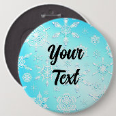 Badge Rond 15,2 Cm Motif Crystal Snowflakes (Devant & derrière)