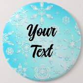 Badge Rond 15,2 Cm Motif Crystal Snowflakes (Devant)