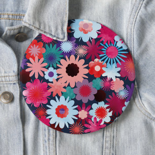 Badge Rond 15,2 Cm Motif d'aquarelle florale