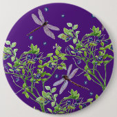 Badge Rond 15,2 Cm Motif de bleuets avec libellules (Devant)