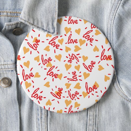 Badge Rond 15,2 Cm Motif de coeur 27 (En situation)