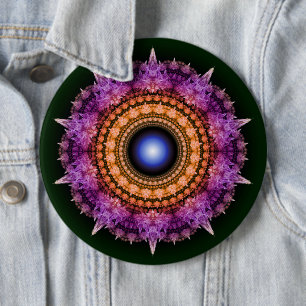 Badge Rond 15,2 Cm Motif de cristal violet fractal