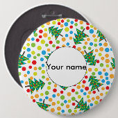 Badge Rond 15,2 Cm motif des arbres de Noël (Devant & derrière)