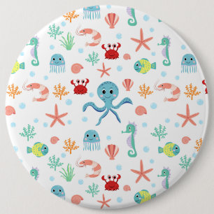 Badge Rond 15,2 Cm Motif du monde marin