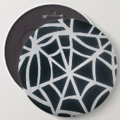 Badge Rond 15,2 Cm Motif géométrique Gras noir et blanc Spider Web (Devant & derrière)