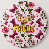 Badge Rond 15,2 Cm Motif papillon floral personnalisé et sur mesure  (Devant)