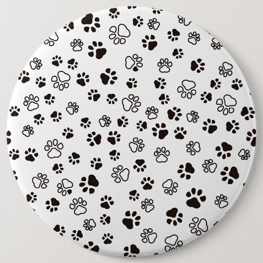 Badge Rond 15,2 Cm Motif répété des pattes de chat (Devant)