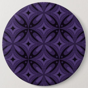 Badge Rond 15,2 Cm Motif Rétro de Couleur Violet Foncé