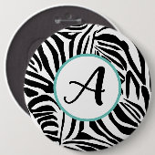 Badge Rond 15,2 Cm Motif Zèbre (Devant & derrière)