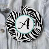 Badge Rond 15,2 Cm Motif Zèbre (En situation)