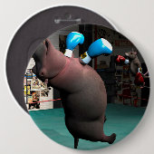 Badge Rond 15,2 Cm Mouse Beats Hippo KO (Devant & derrière)