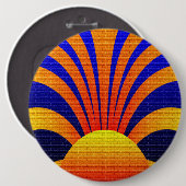 Badge Rond 15,2 Cm Mur du coucher du soleil (Devant & derrière)