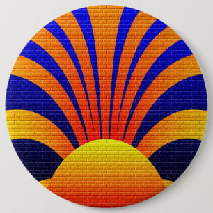 Badge Rond 15,2 Cm Mur du coucher du soleil