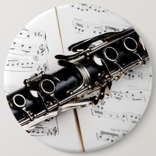 Badge Rond 15,2 Cm Musique de clarinette