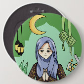 Badge Rond 15,2 Cm Muslimah (Devant & derrière)