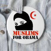 Badge Rond 15,2 Cm Musulmans pour Obama (En situation)