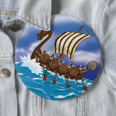 Badge Rond 15,2 Cm Navire Viking (En situation)