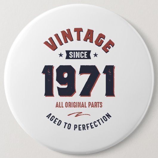 Badge Rond 15,2 Cm Né en 1971 Anniversaire (Devant)