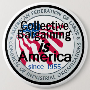 Badge Rond 15,2 Cm Négociation collective 6" bouton