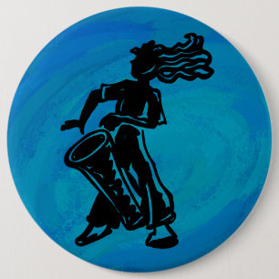 Badge Rond 15,2 Cm New York Boogie Nights Tambour Bleu